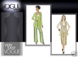 8264 VOGUE LOOSE SHAPE VEST, JACKET, PANTS LENGTHS PATTERN 8-14; 16-22